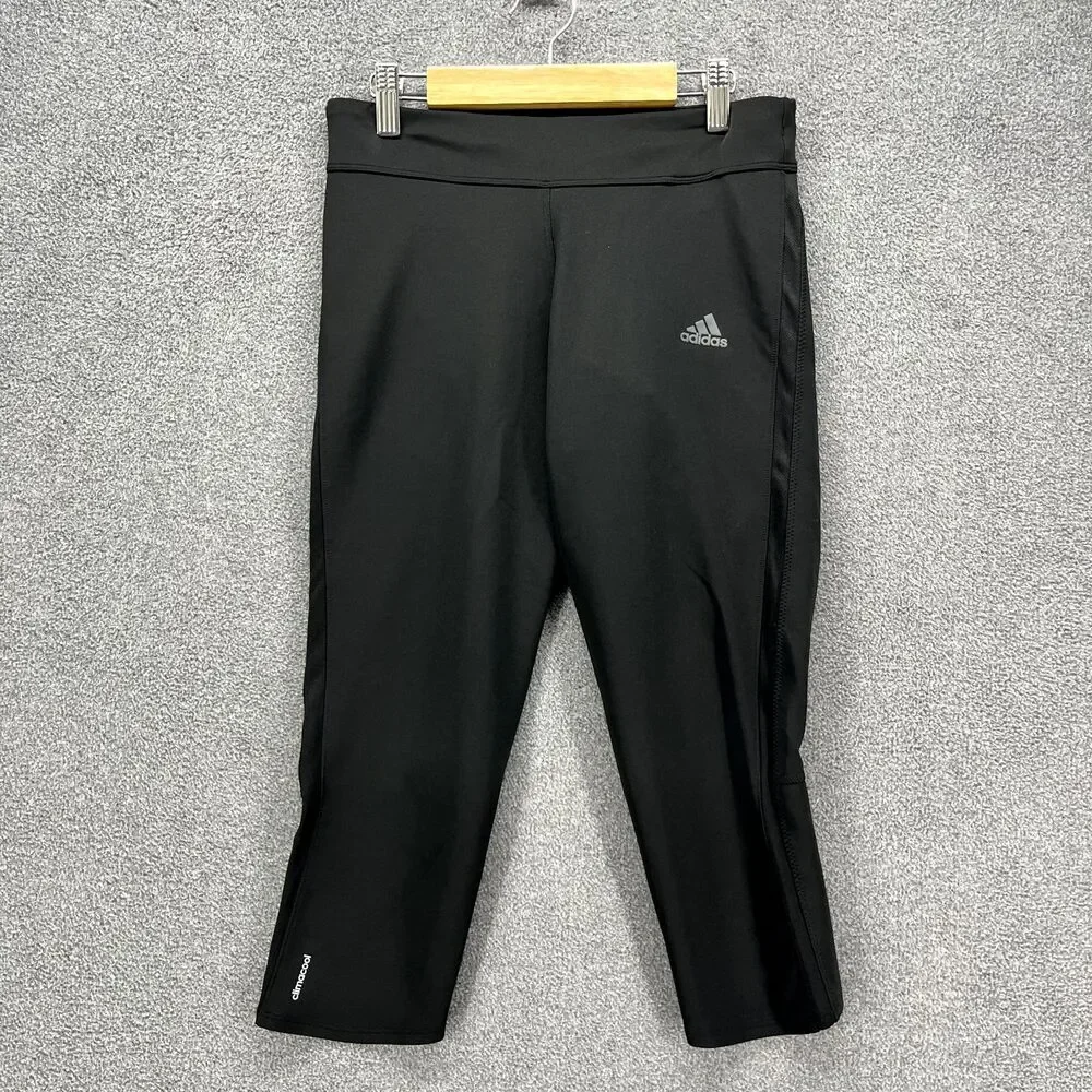 Adidas Leggings Womens‎ Small Black Climalite Mid-Rise Climacool Cropped